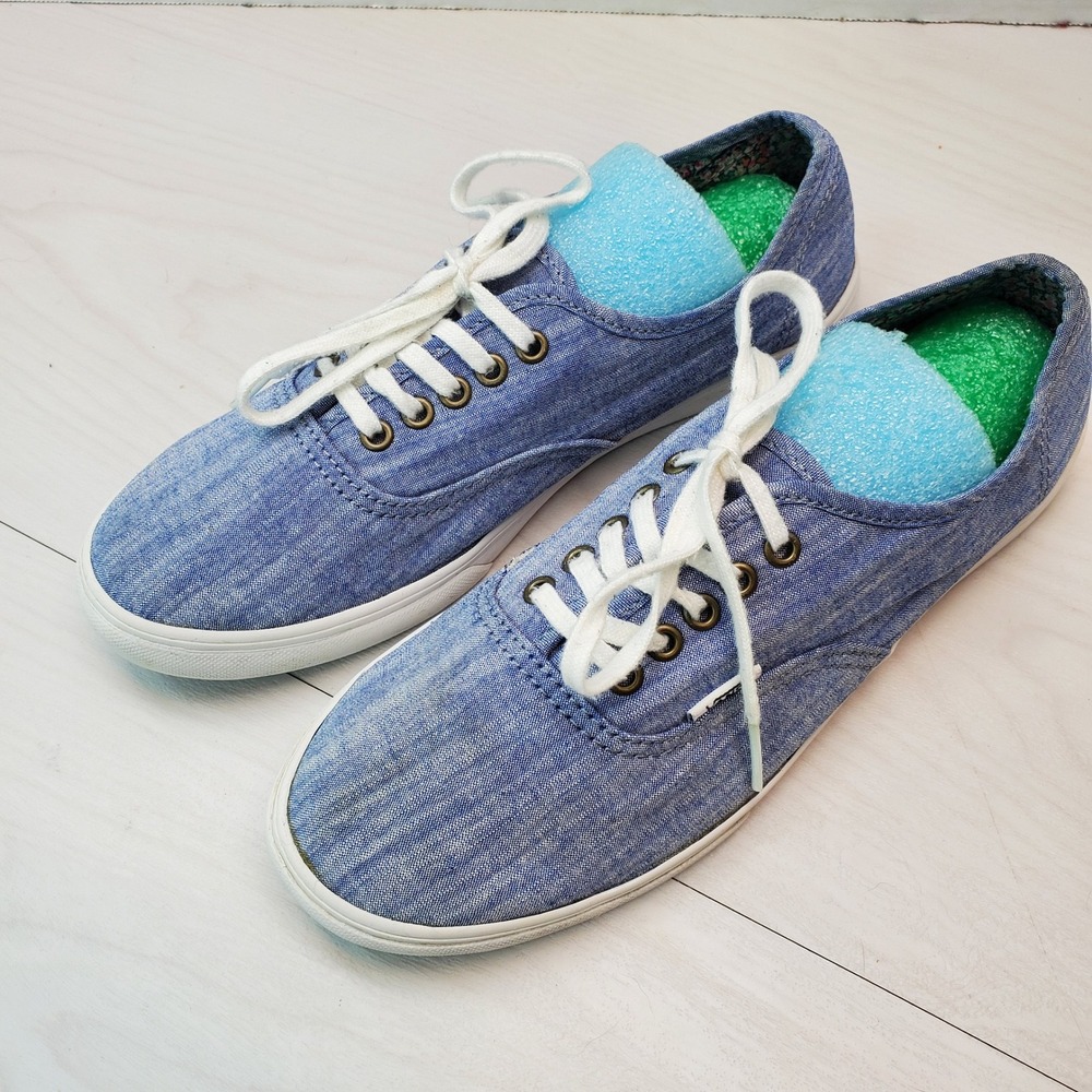 Vans Authentic‎ Low Top Denim Floral Print Sneakers Women US 8.5